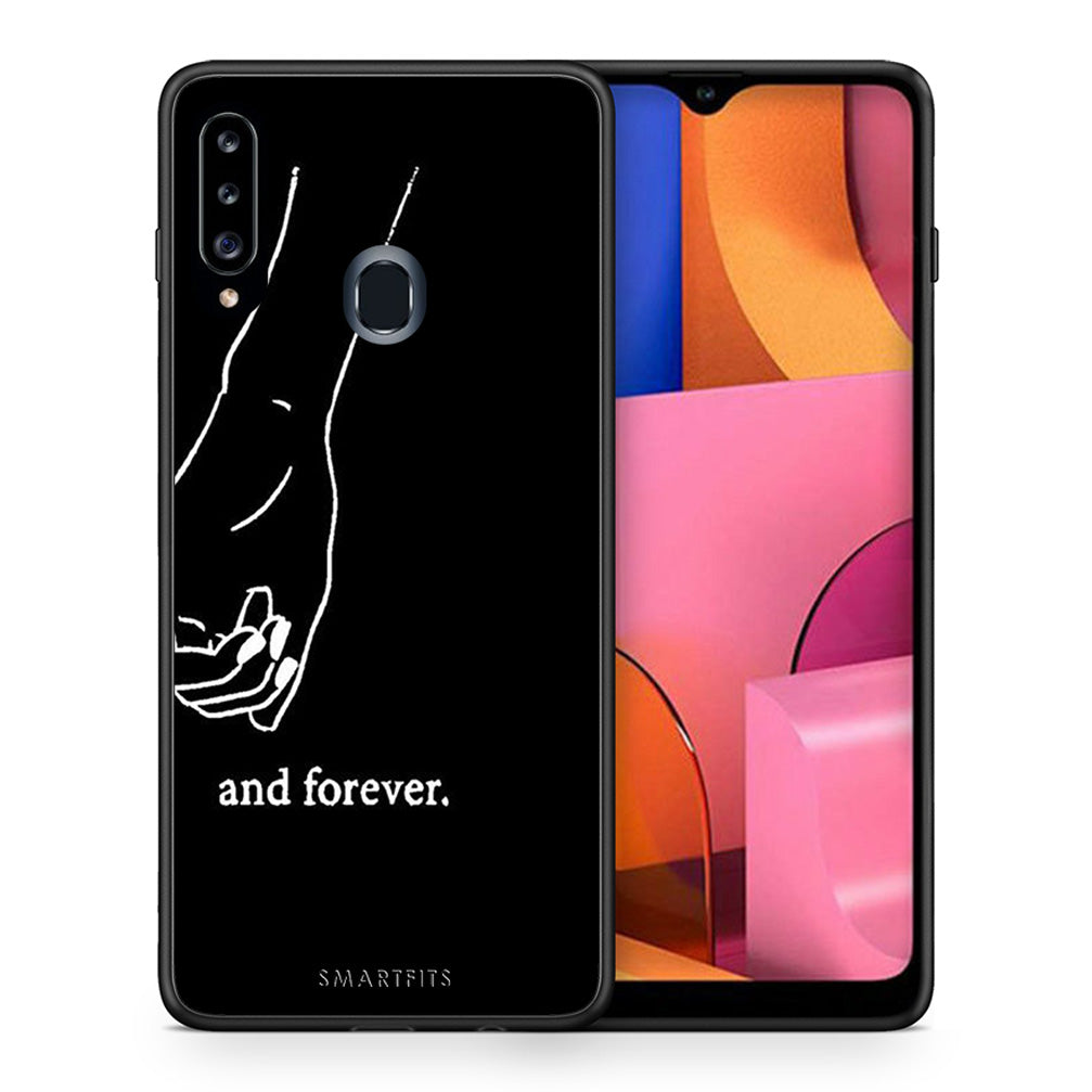 Θήκη Αγίου Βαλεντίνου Samsung Galaxy A20s Always & Forever 2 από τη Smartfits με σχέδιο στο πίσω μέρος και μαύρο περίβλημα | Samsung Galaxy A20s Always & Forever 2 case with colorful back and black bezels
