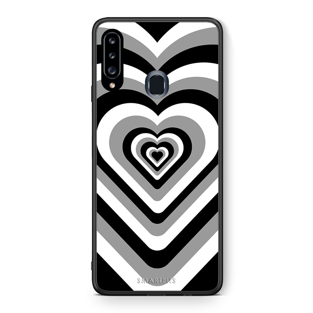 Θήκη Samsung Galaxy A20s Black Hearts από τη Smartfits με σχέδιο στο πίσω μέρος και μαύρο περίβλημα | Samsung Galaxy A20s Black Hearts case with colorful back and black bezels
