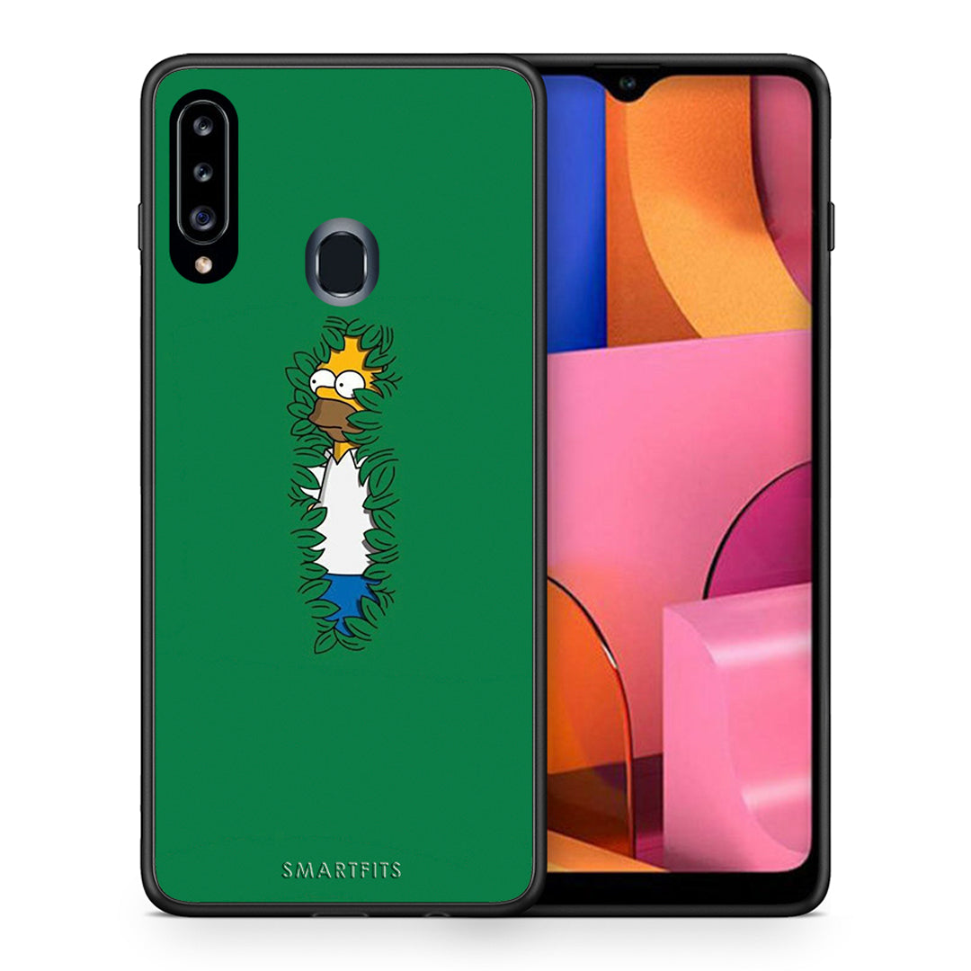 Θήκη Αγίου Βαλεντίνου Samsung Galaxy A20s Bush Man από τη Smartfits με σχέδιο στο πίσω μέρος και μαύρο περίβλημα | Samsung Galaxy A20s Bush Man case with colorful back and black bezels