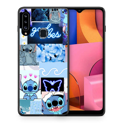 Θήκη Αγίου Βαλεντίνου Samsung Galaxy A20s Collage Good Vibes από τη Smartfits με σχέδιο στο πίσω μέρος και μαύρο περίβλημα | Samsung Galaxy A20s Collage Good Vibes case with colorful back and black bezels