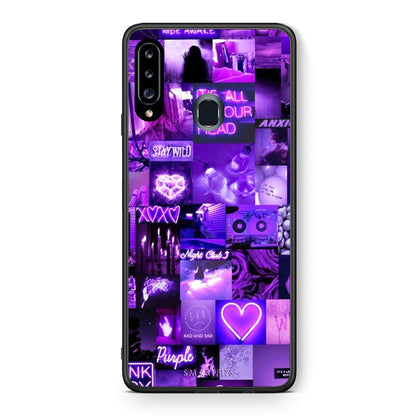 Θήκη Αγίου Βαλεντίνου Samsung Galaxy A20s Collage Stay Wild από τη Smartfits με σχέδιο στο πίσω μέρος και μαύρο περίβλημα | Samsung Galaxy A20s Collage Stay Wild case with colorful back and black bezels