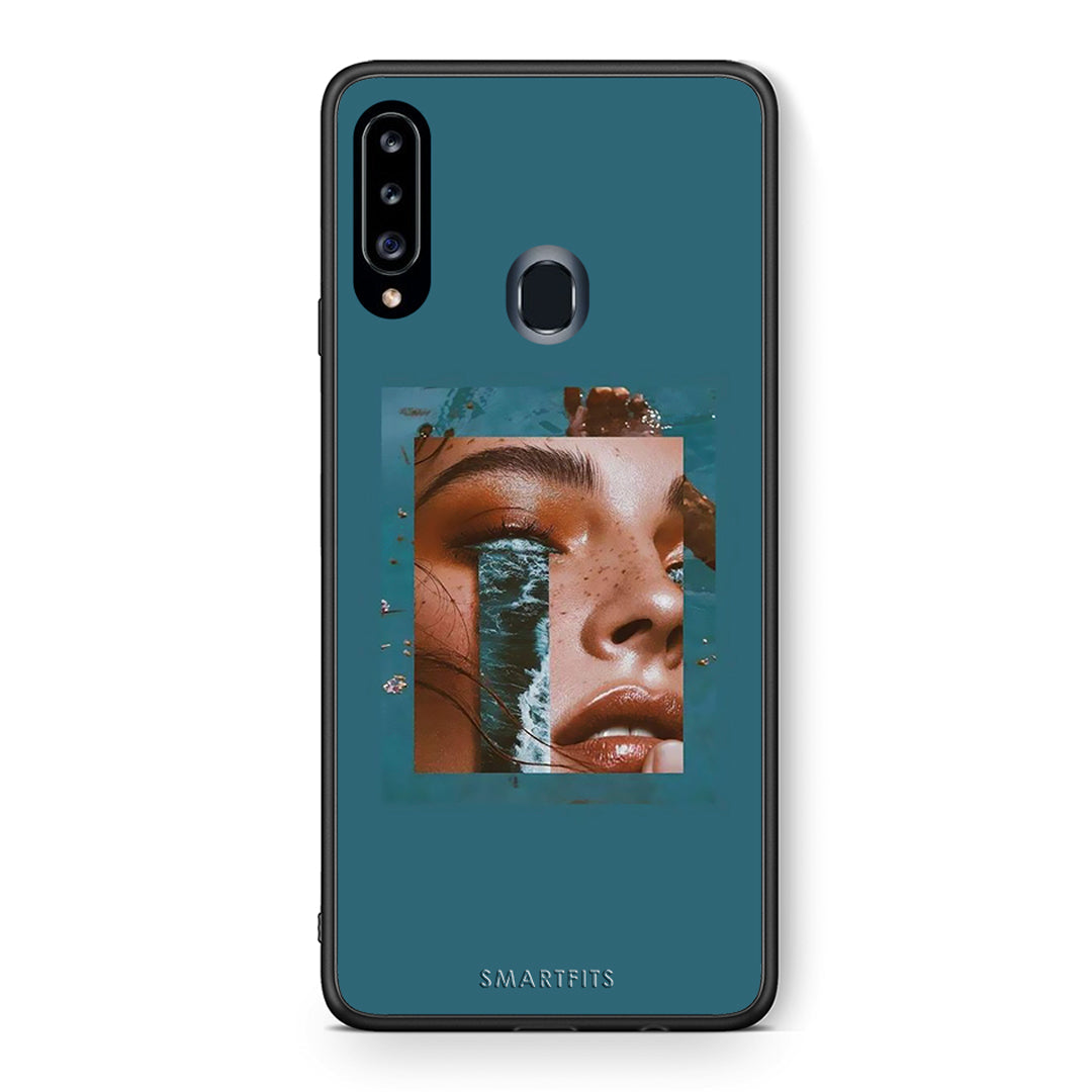 Θήκη Samsung Galaxy A20s Cry An Ocean από τη Smartfits με σχέδιο στο πίσω μέρος και μαύρο περίβλημα | Samsung Galaxy A20s Cry An Ocean case with colorful back and black bezels