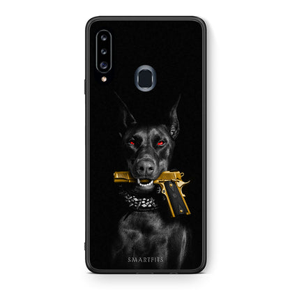 Θήκη Αγίου Βαλεντίνου Samsung Galaxy A20s Golden Gun από τη Smartfits με σχέδιο στο πίσω μέρος και μαύρο περίβλημα | Samsung Galaxy A20s Golden Gun case with colorful back and black bezels