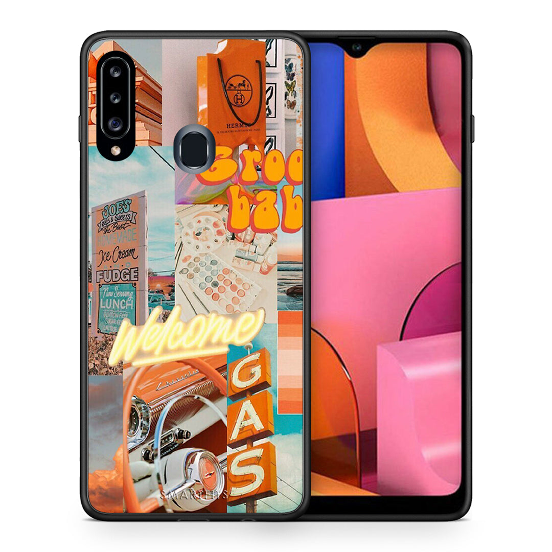 Θήκη Αγίου Βαλεντίνου Samsung Galaxy A20s Groovy Babe από τη Smartfits με σχέδιο στο πίσω μέρος και μαύρο περίβλημα | Samsung Galaxy A20s Groovy Babe case with colorful back and black bezels