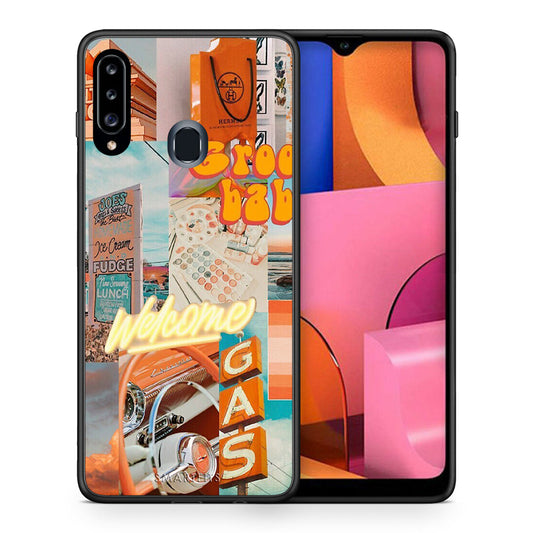 Θήκη Αγίου Βαλεντίνου Samsung Galaxy A20s Groovy Babe από τη Smartfits με σχέδιο στο πίσω μέρος και μαύρο περίβλημα | Samsung Galaxy A20s Groovy Babe case with colorful back and black bezels