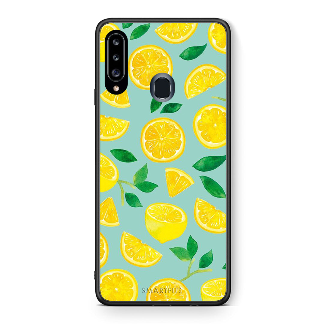 Θήκη Samsung Galaxy A20s Lemons από τη Smartfits με σχέδιο στο πίσω μέρος και μαύρο περίβλημα | Samsung Galaxy A20s Lemons case with colorful back and black bezels