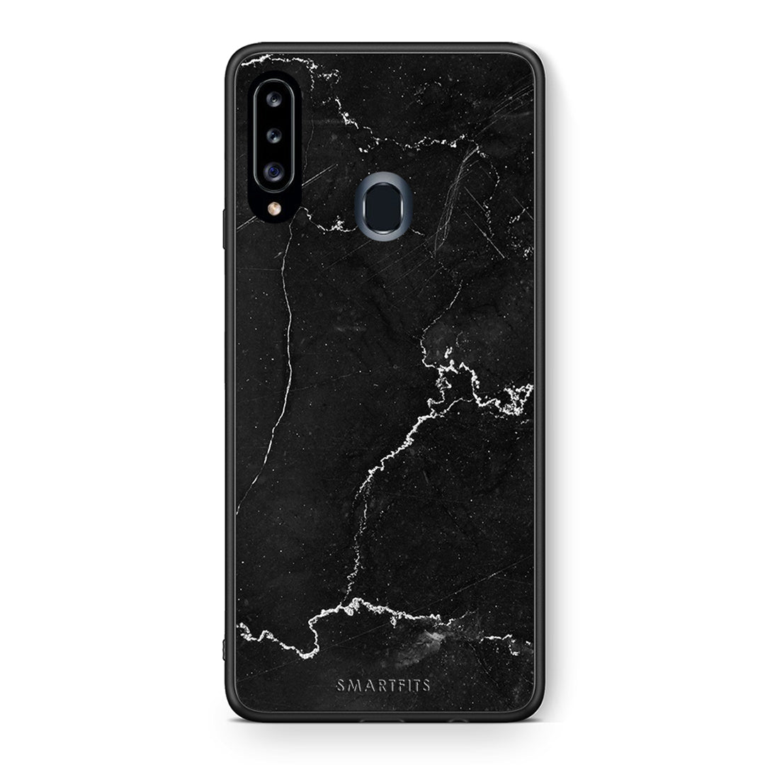 Θήκη Samsung Galaxy A20s Marble Black από τη Smartfits με σχέδιο στο πίσω μέρος και μαύρο περίβλημα | Samsung Galaxy A20s Marble Black case with colorful back and black bezels