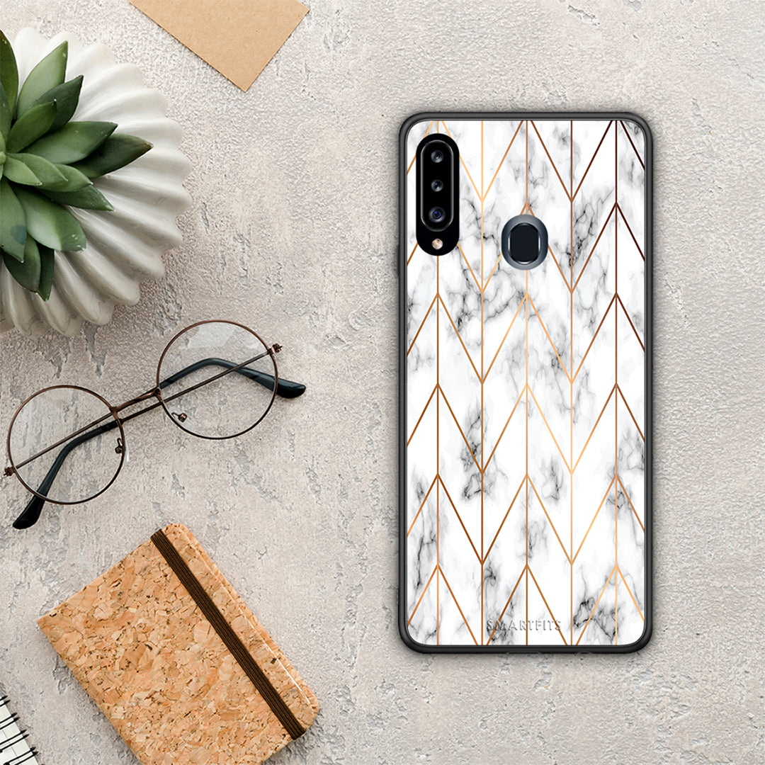 Marble Gold Geometric - Samsung Galaxy A20s θήκη