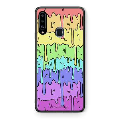 Θήκη Samsung Galaxy A20s Melting Rainbow από τη Smartfits με σχέδιο στο πίσω μέρος και μαύρο περίβλημα | Samsung Galaxy A20s Melting Rainbow case with colorful back and black bezels