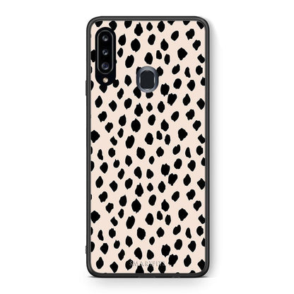 Θήκη Samsung Galaxy A20s New Polka Dots από τη Smartfits με σχέδιο στο πίσω μέρος και μαύρο περίβλημα | Samsung Galaxy A20s New Polka Dots case with colorful back and black bezels