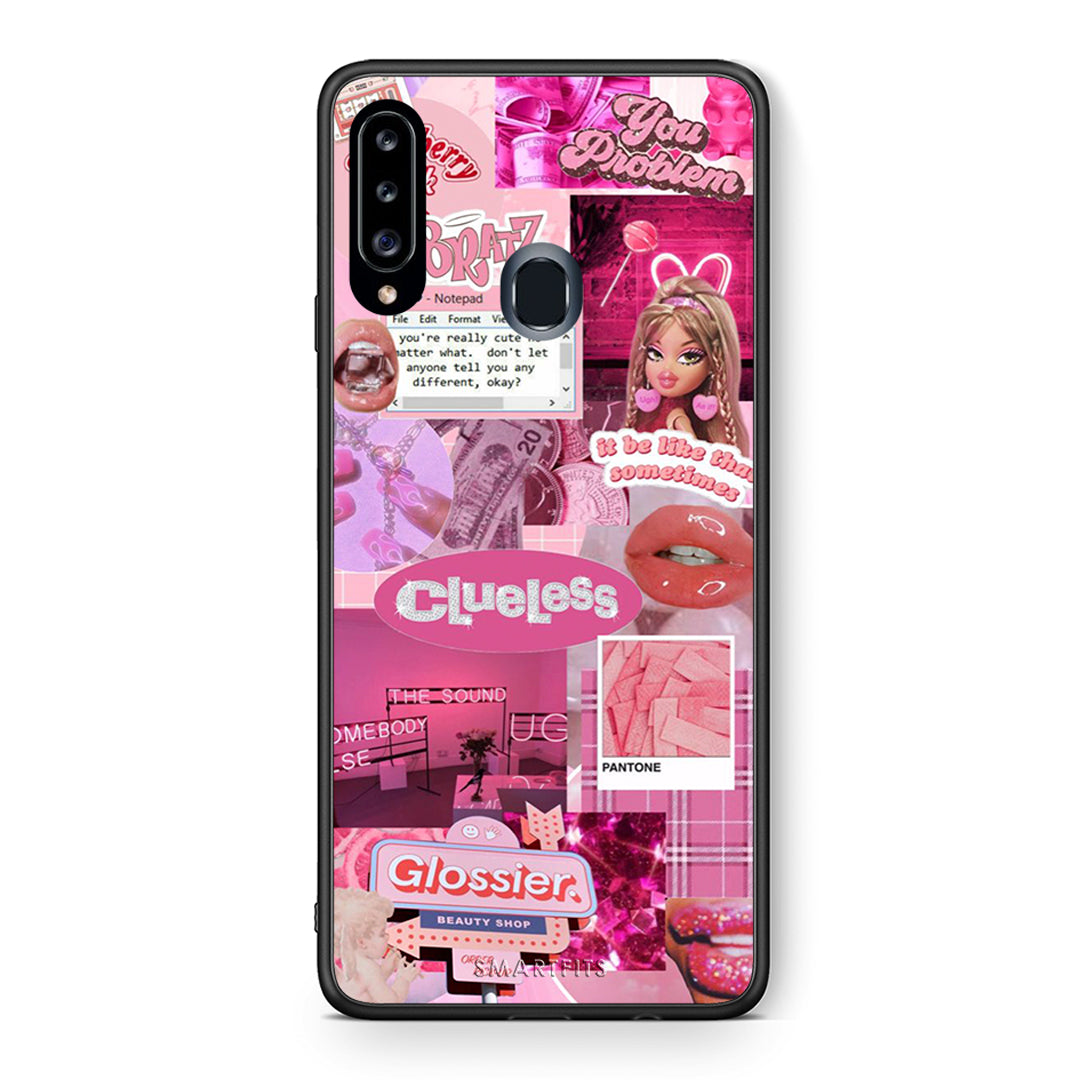Θήκη Αγίου Βαλεντίνου Samsung Galaxy A20s Pink Love από τη Smartfits με σχέδιο στο πίσω μέρος και μαύρο περίβλημα | Samsung Galaxy A20s Pink Love case with colorful back and black bezels