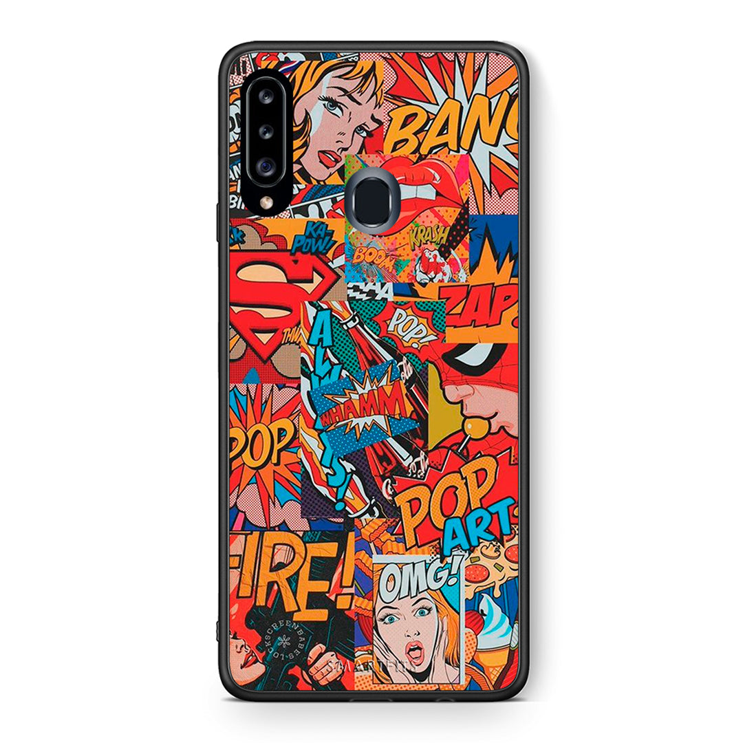 Θήκη Samsung Galaxy A20s PopArt OMG από τη Smartfits με σχέδιο στο πίσω μέρος και μαύρο περίβλημα | Samsung Galaxy A20s PopArt OMG case with colorful back and black bezels