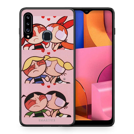 Θήκη Αγίου Βαλεντίνου Samsung Galaxy A20s Puff Love από τη Smartfits με σχέδιο στο πίσω μέρος και μαύρο περίβλημα | Samsung Galaxy A20s Puff Love case with colorful back and black bezels