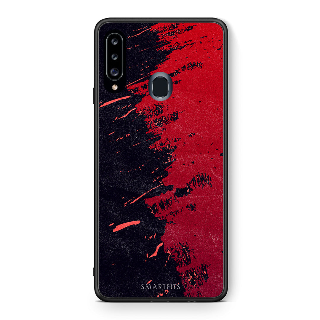 Θήκη Αγίου Βαλεντίνου Samsung Galaxy A20s Red Paint από τη Smartfits με σχέδιο στο πίσω μέρος και μαύρο περίβλημα | Samsung Galaxy A20s Red Paint case with colorful back and black bezels