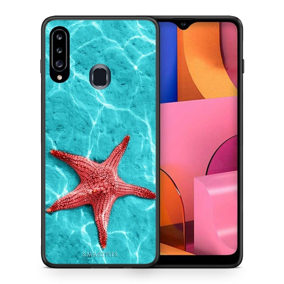 Θήκη Samsung Galaxy A20s Red Starfish από τη Smartfits με σχέδιο στο πίσω μέρος και μαύρο περίβλημα | Samsung Galaxy A20s Red Starfish case with colorful back and black bezels