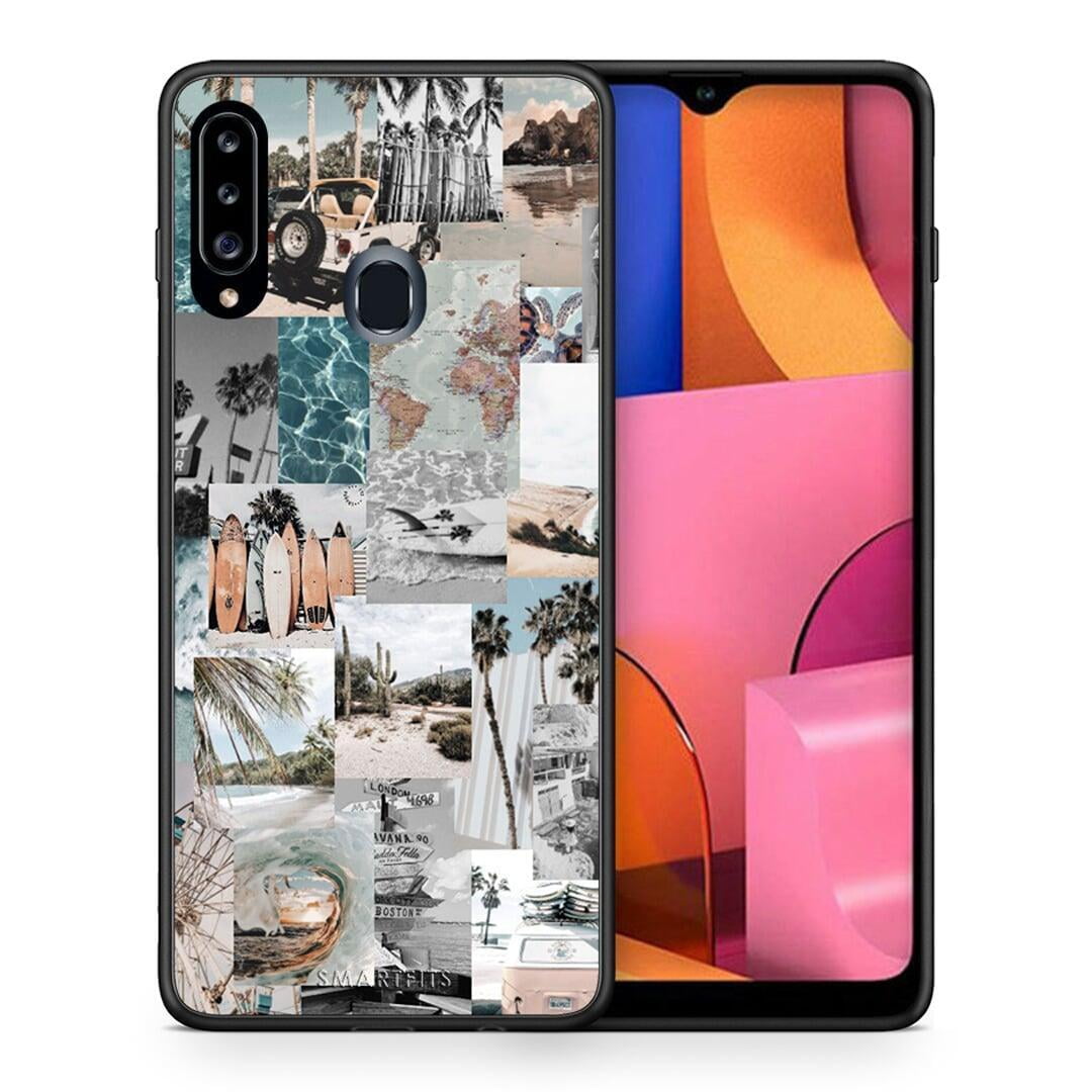 Θήκη Samsung Galaxy A20s Retro Beach Life από τη Smartfits με σχέδιο στο πίσω μέρος και μαύρο περίβλημα | Samsung Galaxy A20s Retro Beach Life case with colorful back and black bezels
