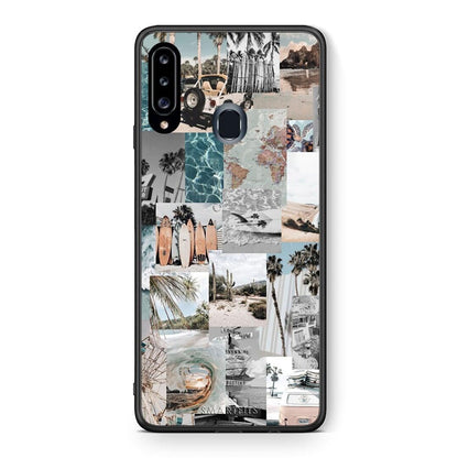 Θήκη Samsung Galaxy A20s Retro Beach Life από τη Smartfits με σχέδιο στο πίσω μέρος και μαύρο περίβλημα | Samsung Galaxy A20s Retro Beach Life case with colorful back and black bezels