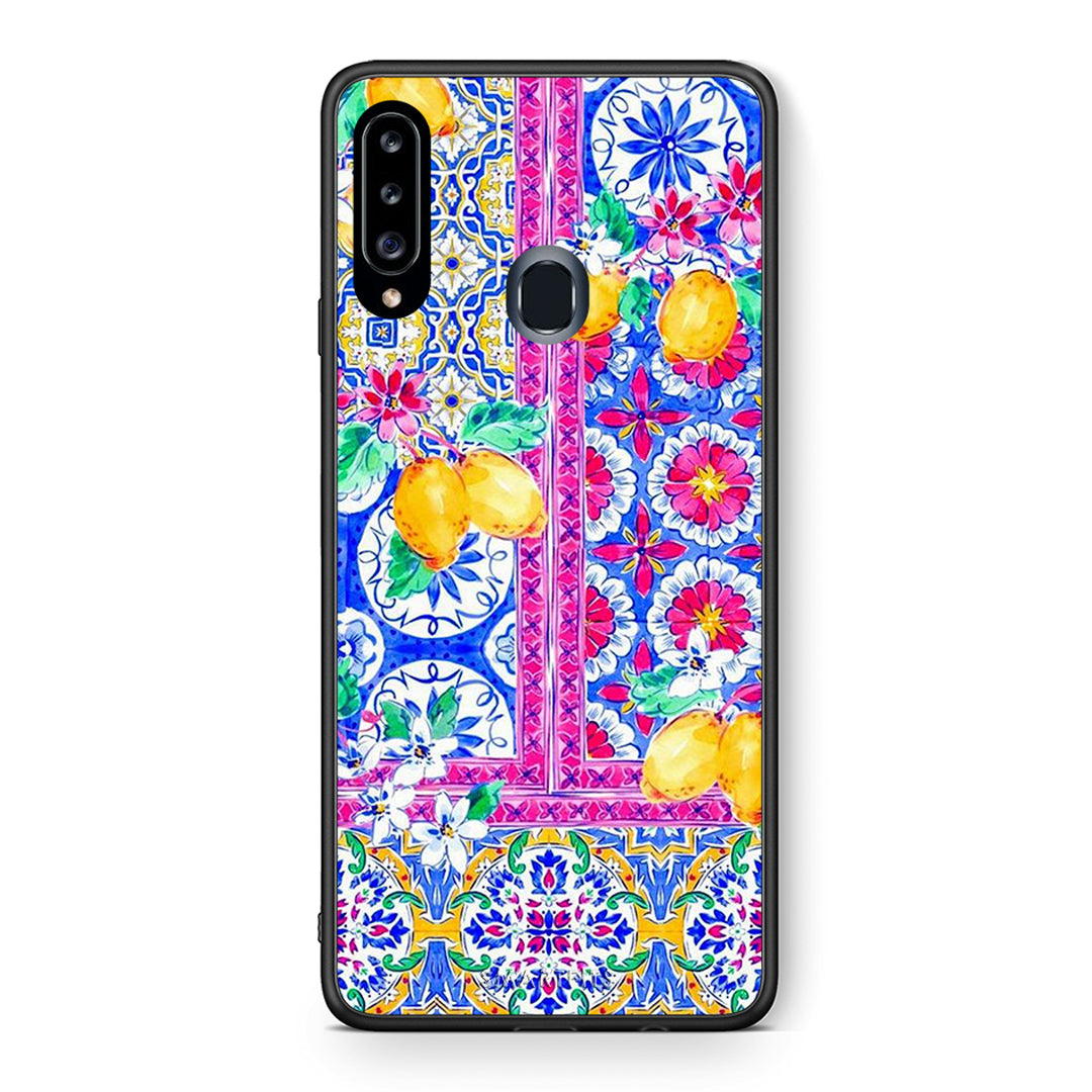 Θήκη Samsung Galaxy A20s Retro Spring από τη Smartfits με σχέδιο στο πίσω μέρος και μαύρο περίβλημα | Samsung Galaxy A20s Retro Spring case with colorful back and black bezels