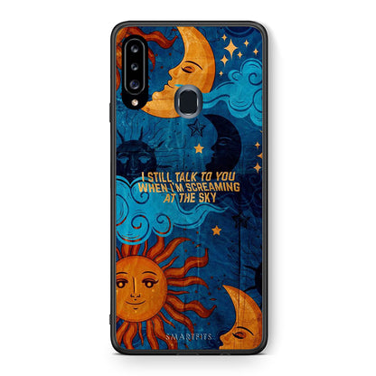 Θήκη Samsung Galaxy A20s Screaming Sky από τη Smartfits με σχέδιο στο πίσω μέρος και μαύρο περίβλημα | Samsung Galaxy A20s Screaming Sky case with colorful back and black bezels