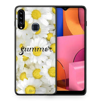 Thumbnail for Θήκη Samsung Galaxy A20s Summer Daisies από τη Smartfits με σχέδιο στο πίσω μέρος και μαύρο περίβλημα | Samsung Galaxy A20s Summer Daisies case with colorful back and black bezels