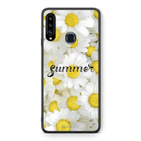 Thumbnail for Θήκη Samsung Galaxy A20s Summer Daisies από τη Smartfits με σχέδιο στο πίσω μέρος και μαύρο περίβλημα | Samsung Galaxy A20s Summer Daisies case with colorful back and black bezels