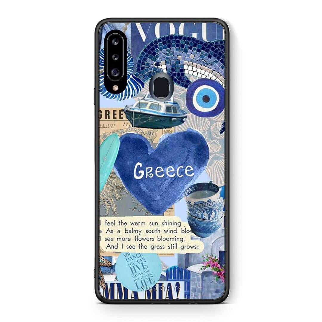 Θήκη Samsung Galaxy A20s Summer In Greece από τη Smartfits με σχέδιο στο πίσω μέρος και μαύρο περίβλημα | Samsung Galaxy A20s Summer In Greece case with colorful back and black bezels