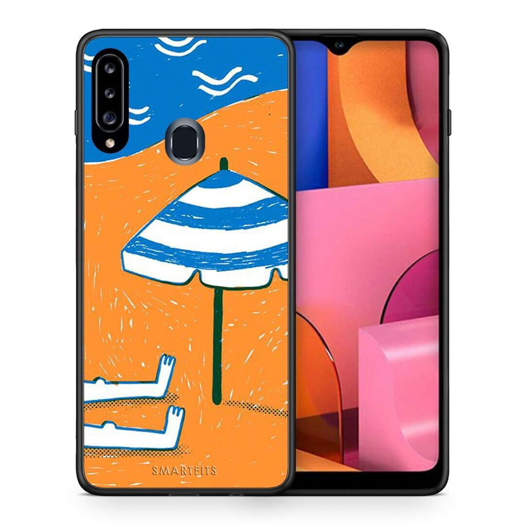 Θήκη Samsung Galaxy A20s Summering από τη Smartfits με σχέδιο στο πίσω μέρος και μαύρο περίβλημα | Samsung Galaxy A20s Summering case with colorful back and black bezels
