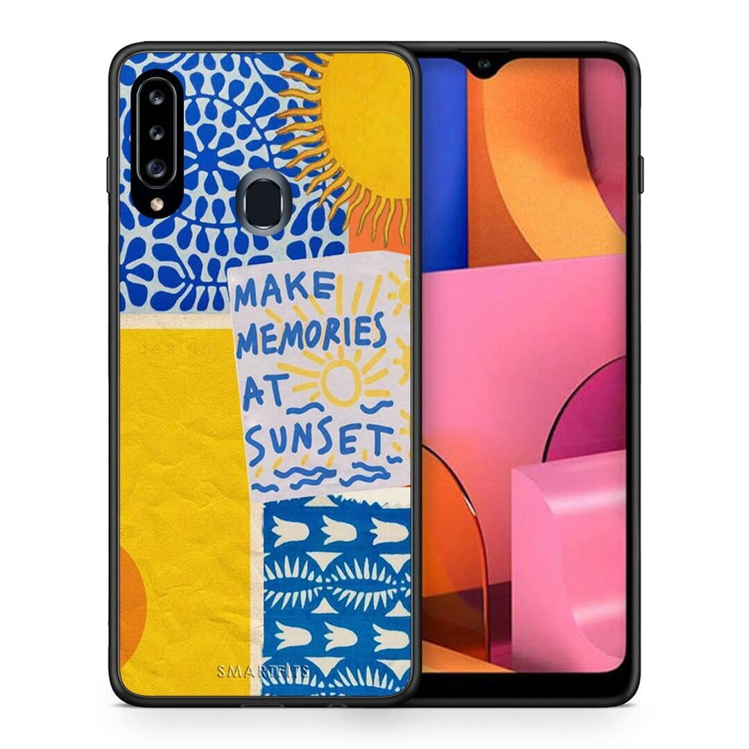 Θήκη Samsung Galaxy A20s Sunset Memories από τη Smartfits με σχέδιο στο πίσω μέρος και μαύρο περίβλημα | Samsung Galaxy A20s Sunset Memories case with colorful back and black bezels