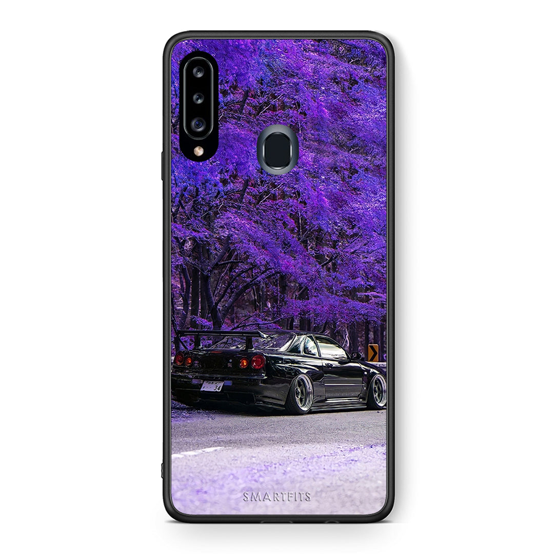 Θήκη Αγίου Βαλεντίνου Samsung Galaxy A20s Super Car από τη Smartfits με σχέδιο στο πίσω μέρος και μαύρο περίβλημα | Samsung Galaxy A20s Super Car case with colorful back and black bezels