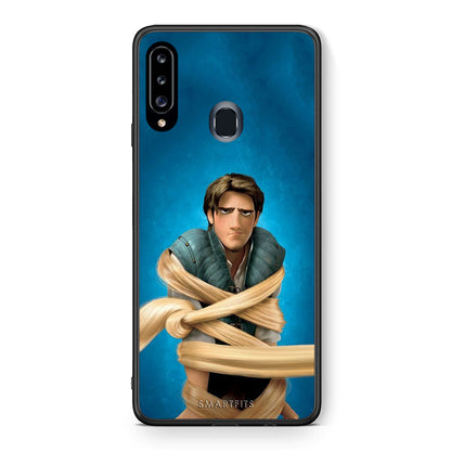 Θήκη Αγίου Βαλεντίνου Samsung Galaxy A20s Tangled 1 από τη Smartfits με σχέδιο στο πίσω μέρος και μαύρο περίβλημα | Samsung Galaxy A20s Tangled 1 case with colorful back and black bezels
