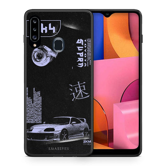 Θήκη Αγίου Βαλεντίνου Samsung Galaxy A20s Tokyo Drift από τη Smartfits με σχέδιο στο πίσω μέρος και μαύρο περίβλημα | Samsung Galaxy A20s Tokyo Drift case with colorful back and black bezels
