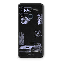 Thumbnail for Θήκη Αγίου Βαλεντίνου Samsung Galaxy A20s Tokyo Drift από τη Smartfits με σχέδιο στο πίσω μέρος και μαύρο περίβλημα | Samsung Galaxy A20s Tokyo Drift case with colorful back and black bezels
