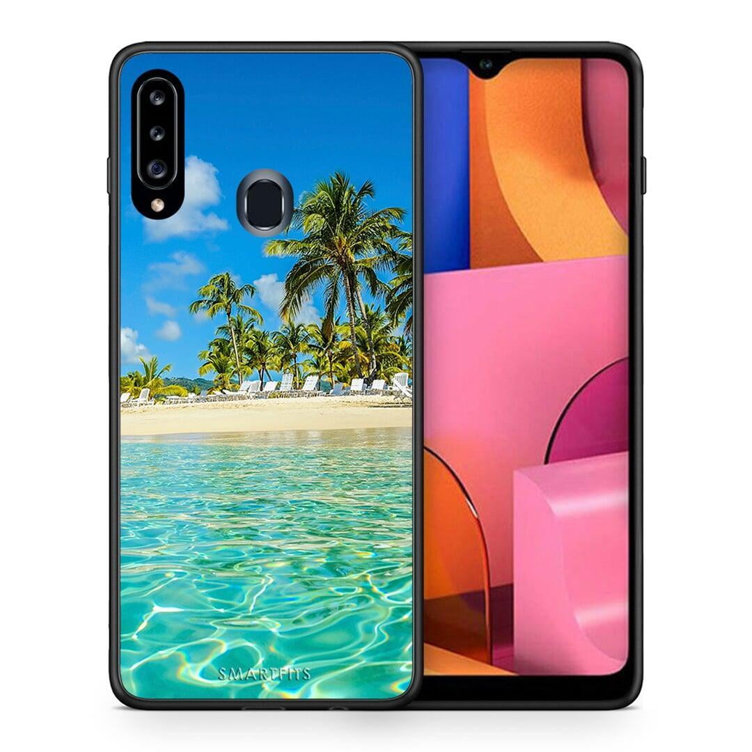 Θήκη Samsung Galaxy A20s Tropical Vibes από τη Smartfits με σχέδιο στο πίσω μέρος και μαύρο περίβλημα | Samsung Galaxy A20s Tropical Vibes case with colorful back and black bezels