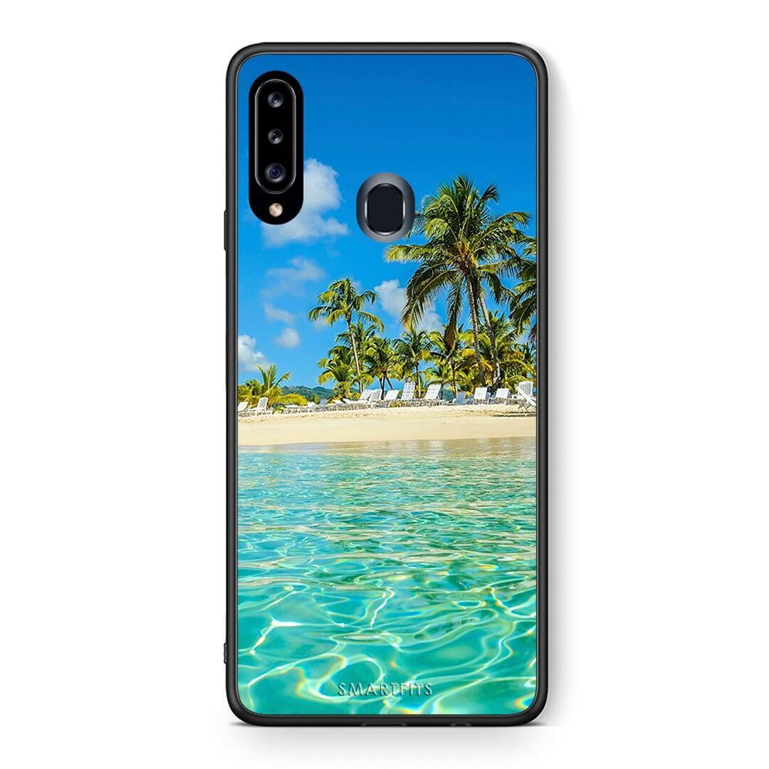 Θήκη Samsung Galaxy A20s Tropical Vibes από τη Smartfits με σχέδιο στο πίσω μέρος και μαύρο περίβλημα | Samsung Galaxy A20s Tropical Vibes case with colorful back and black bezels