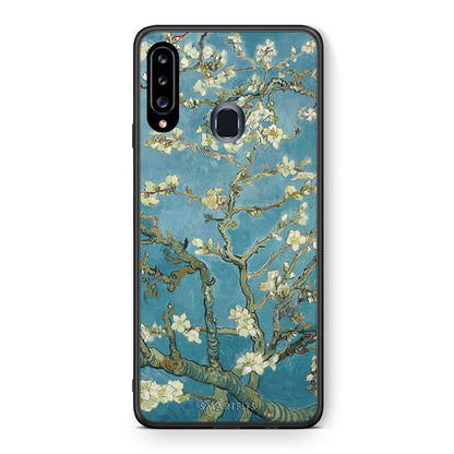 Θήκη Samsung Galaxy A20s White Blossoms από τη Smartfits με σχέδιο στο πίσω μέρος και μαύρο περίβλημα | Samsung Galaxy A20s White Blossoms case with colorful back and black bezels