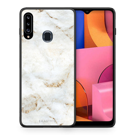 White Gold Marble - Samsung Galaxy A20s θήκη