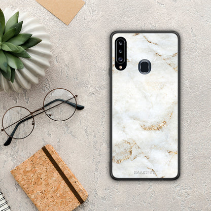 White Gold Marble - Samsung Galaxy A20s θήκη