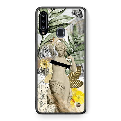 Θήκη Samsung Galaxy A20s Woman Statue από τη Smartfits με σχέδιο στο πίσω μέρος και μαύρο περίβλημα | Samsung Galaxy A20s Woman Statue case with colorful back and black bezels