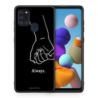 Thumbnail for Θήκη Αγίου Βαλεντίνου Samsung A21s Always & Forever 1 από τη Smartfits με σχέδιο στο πίσω μέρος και μαύρο περίβλημα | Samsung A21s Always & Forever 1 case with colorful back and black bezels