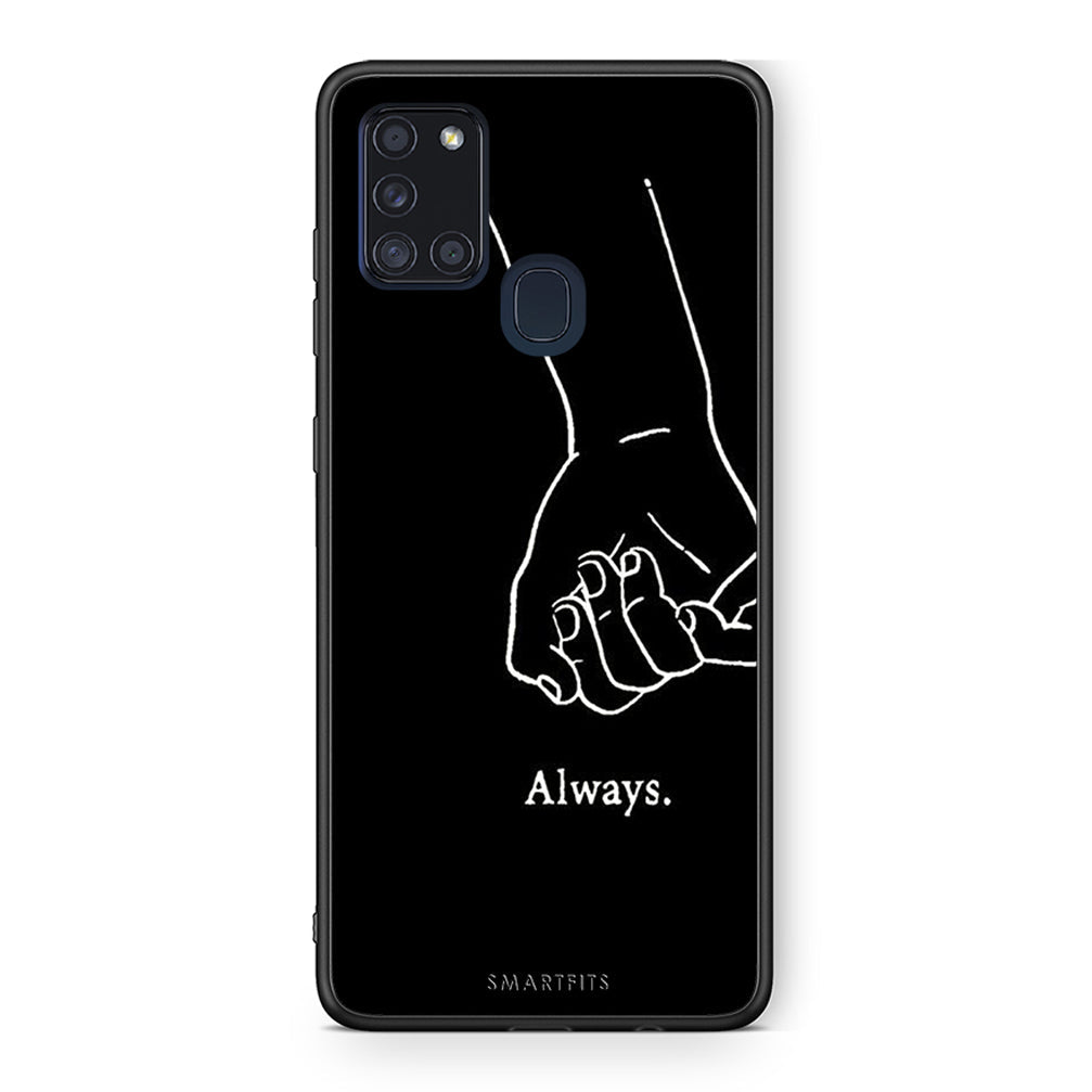 Samsung A21s Always & Forever 1 Θήκη Αγίου Βαλεντίνου από τη Smartfits με σχέδιο στο πίσω μέρος και μαύρο περίβλημα | Smartphone case with colorful back and black bezels by Smartfits
