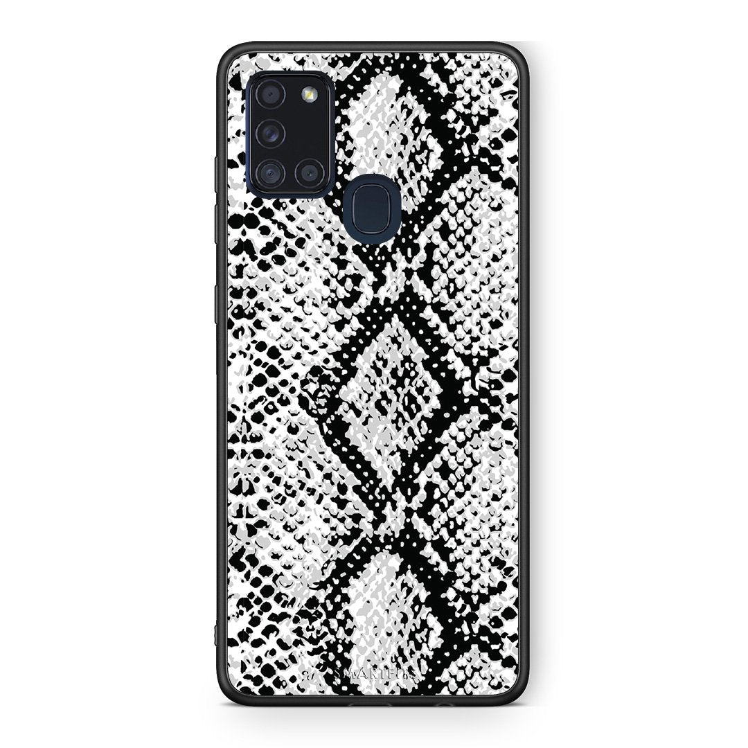 24 - Samsung A21s  White Snake Animal case, cover, bumper