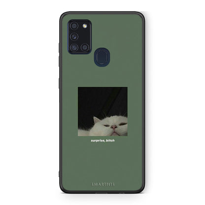 Samsung A21s Bitch Surprise θήκη από τη Smartfits με σχέδιο στο πίσω μέρος και μαύρο περίβλημα | Smartphone case with colorful back and black bezels by Smartfits