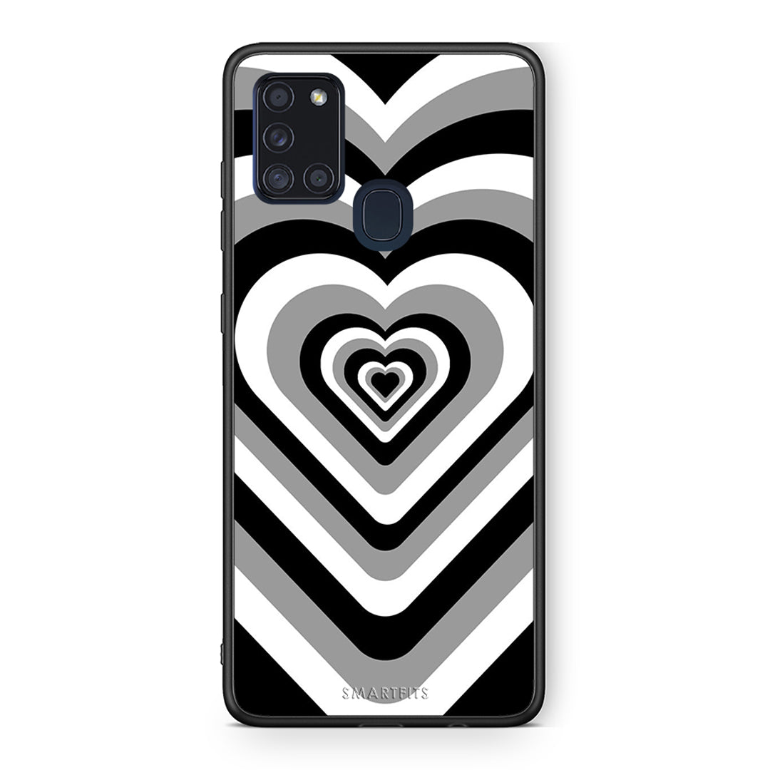 Samsung A21s Black Hearts θήκη από τη Smartfits με σχέδιο στο πίσω μέρος και μαύρο περίβλημα | Smartphone case with colorful back and black bezels by Smartfits