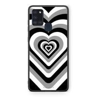 Thumbnail for Samsung A21s Black Hearts θήκη από τη Smartfits με σχέδιο στο πίσω μέρος και μαύρο περίβλημα | Smartphone case with colorful back and black bezels by Smartfits