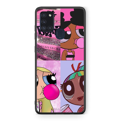Samsung A21s Bubble Girls Θήκη Αγίου Βαλεντίνου από τη Smartfits με σχέδιο στο πίσω μέρος και μαύρο περίβλημα | Smartphone case with colorful back and black bezels by Smartfits