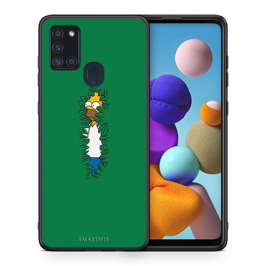 Θήκη Αγίου Βαλεντίνου Samsung A21s Bush Man από τη Smartfits με σχέδιο στο πίσω μέρος και μαύρο περίβλημα | Samsung A21s Bush Man case with colorful back and black bezels