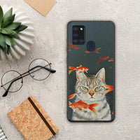 Thumbnail for Cat Goldfish - Samsung Galaxy A21s θήκη