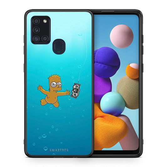 Θήκη Samsung A21s Chasing Money από τη Smartfits με σχέδιο στο πίσω μέρος και μαύρο περίβλημα | Samsung A21s Chasing Money case with colorful back and black bezels