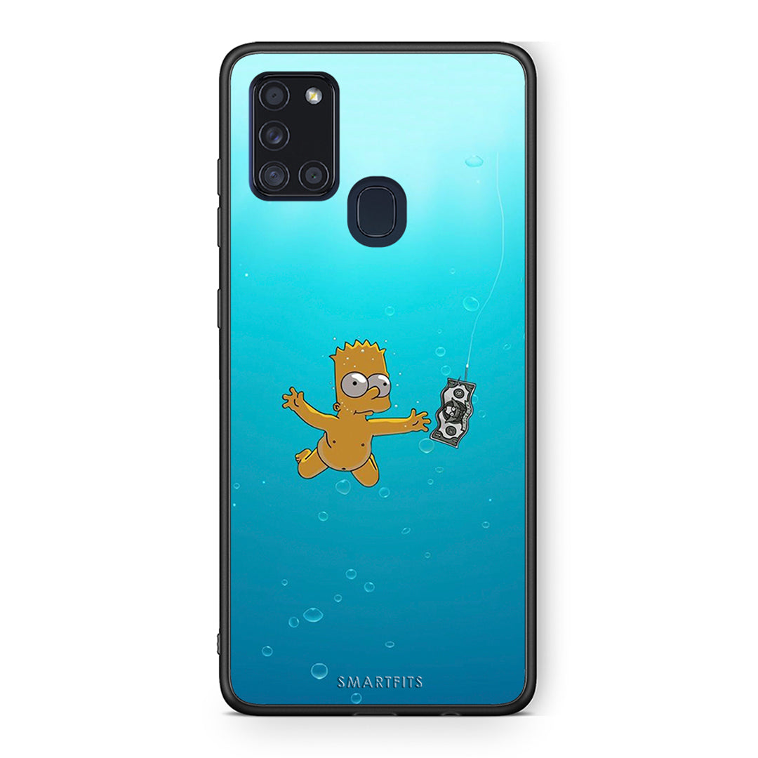 Samsung A21s Chasing Money θήκη από τη Smartfits με σχέδιο στο πίσω μέρος και μαύρο περίβλημα | Smartphone case with colorful back and black bezels by Smartfits