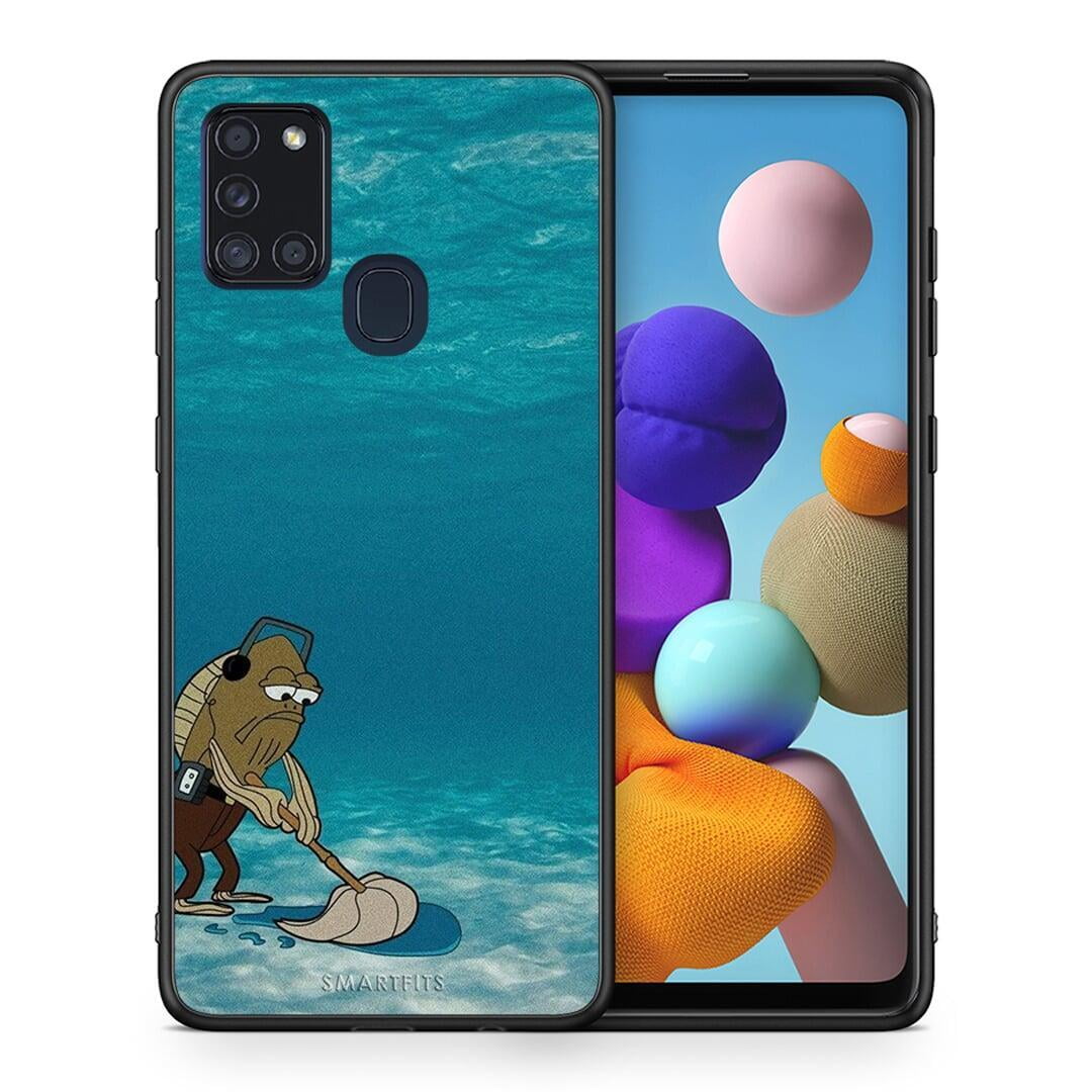 Θήκη Samsung A21s Clean The Ocean από τη Smartfits με σχέδιο στο πίσω μέρος και μαύρο περίβλημα | Samsung A21s Clean The Ocean case with colorful back and black bezels